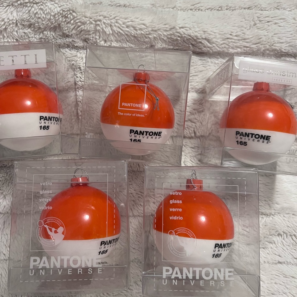 Pantone Universe Seletti Christmas ornaments, orange #165